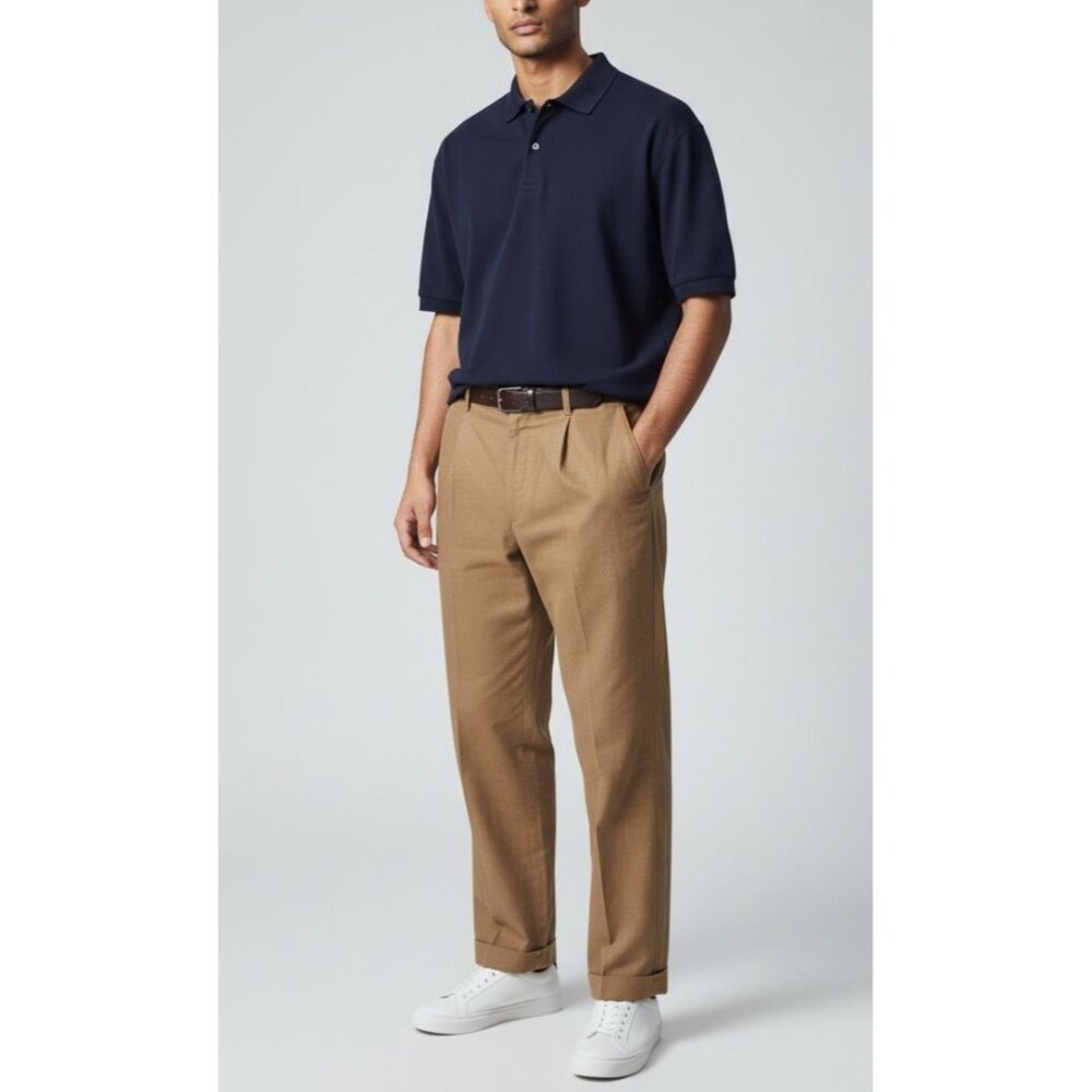 Dockers Mens Khaki Chino Pants Professional Fit Pleated Front Slacks